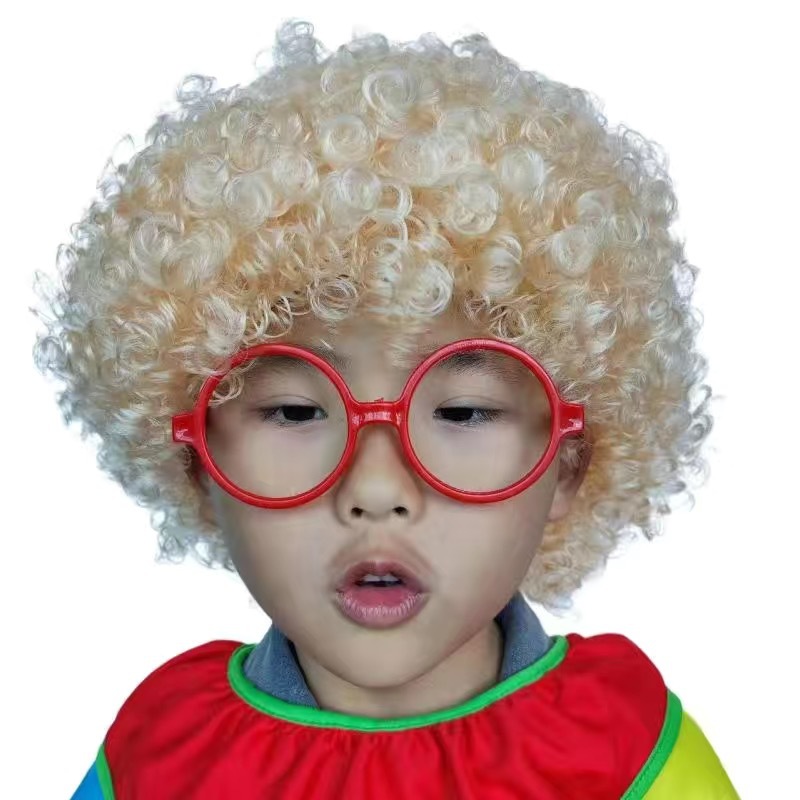 Día de los niños del 1 de junio payaso adulto divertido espectáculo peluca accesorios porristas gorras de color