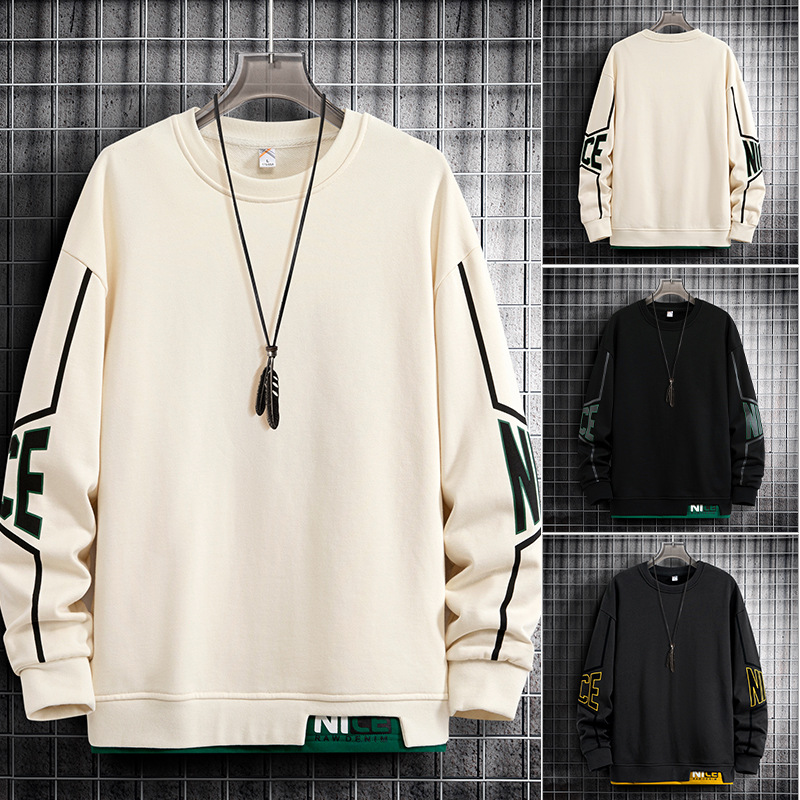 T-shirt pour hommes, marque de mode coréenne, haut de sport décontracté, pull Instagram pour jeunes, automne et hiver_voghion.com