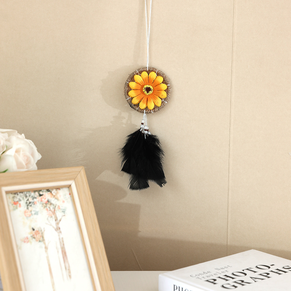 Transfronterizos de automóviles dreamcatcher red colgante bolsas decoración colgante decoración de automóviles plumas pequeños colgantes regalos de vacaciones