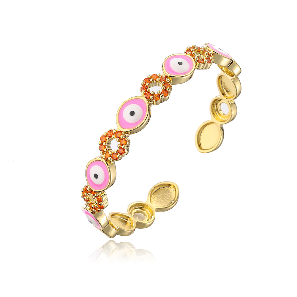 fashion copper inlaid zircon oil drip devilu0027s eye bracelet wholesale