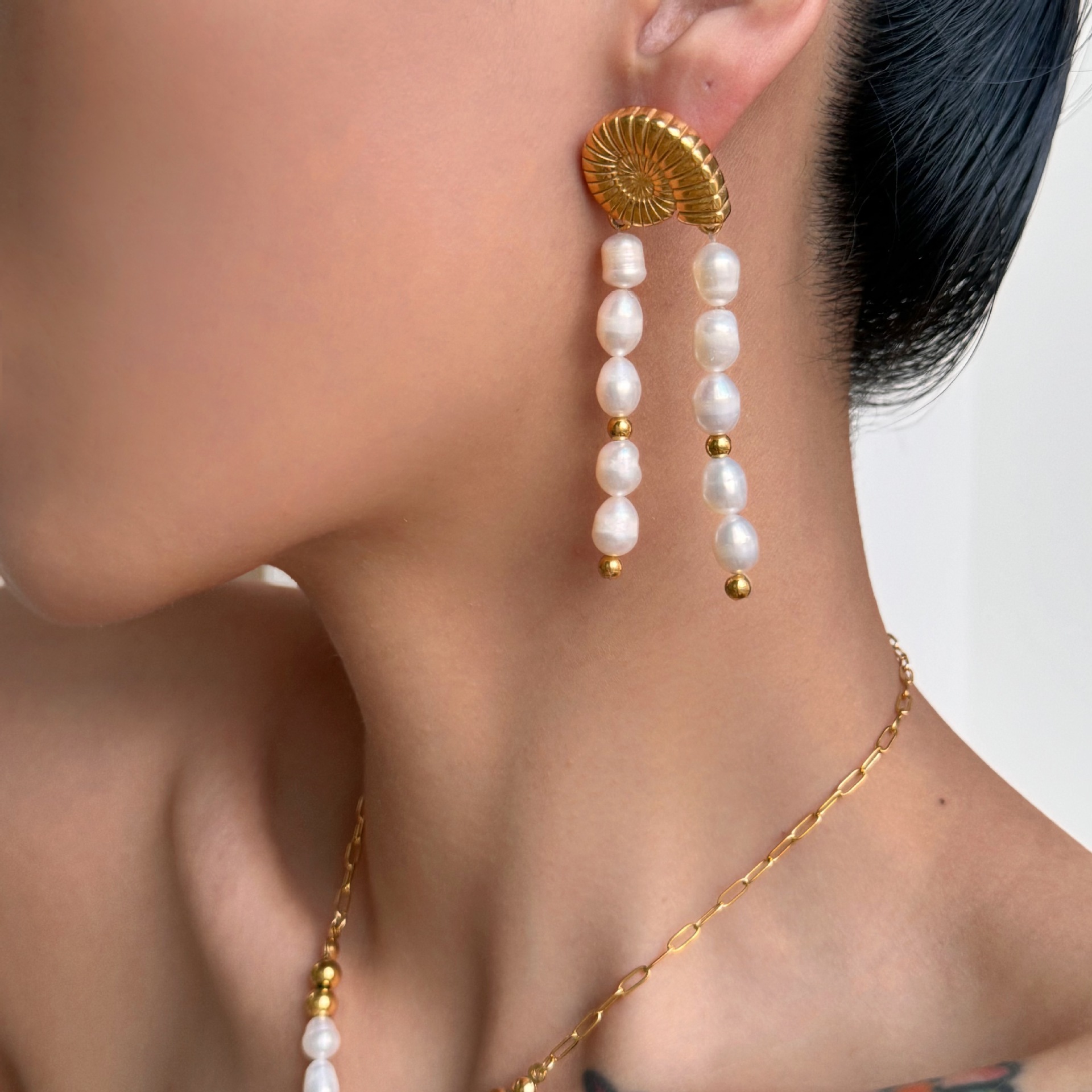 32g Weight 304 Stainless Steel Ear Needle Material Drop Earrings Classification 1 Pair Quantity 1 Pair Simple Style Classic Style Flower Beaded Titanium Steel Drop Earrings