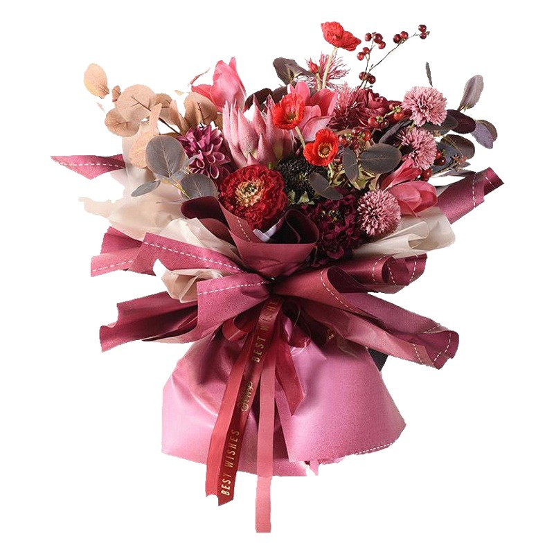 Li Zhiran Papel mate monocromático Papel impermeable Papel de embalaje de ramo Papel de embalaje de flores al por mayor en stock