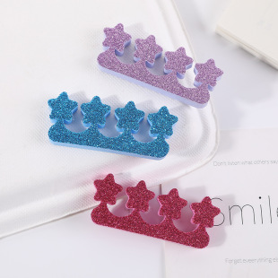 Love Five-Pointed Star Three-Hole Kidsren's Toe Separator Pure Color Eva Portable Nail Polish Finger Separator Manicure Tool