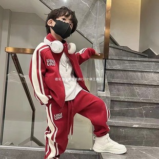 Children's Casual Sports Spring and Autumn Korean Style Middle and Large Children's Autumn Handsome and Stylish Boys' Suits