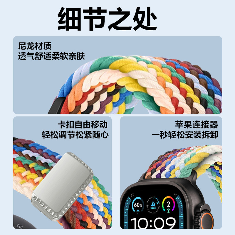 适用苹果磁吸扣尼龙口环表带手表表带 38MM 42MM型号手表带|undefined