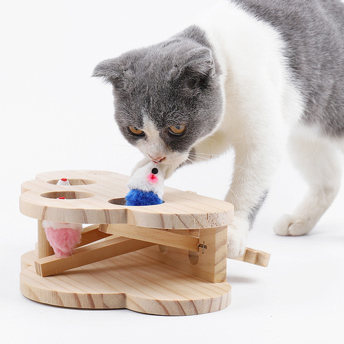 Meow Fairy cat supplies funny cat toys solid wood whack-a-mole cat toys funny cat sticks cat daily necessities