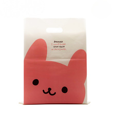 华茂PE狐狸四指袋礼品眼镜店儿童服装化妆品塑料冲孔手提袋现货