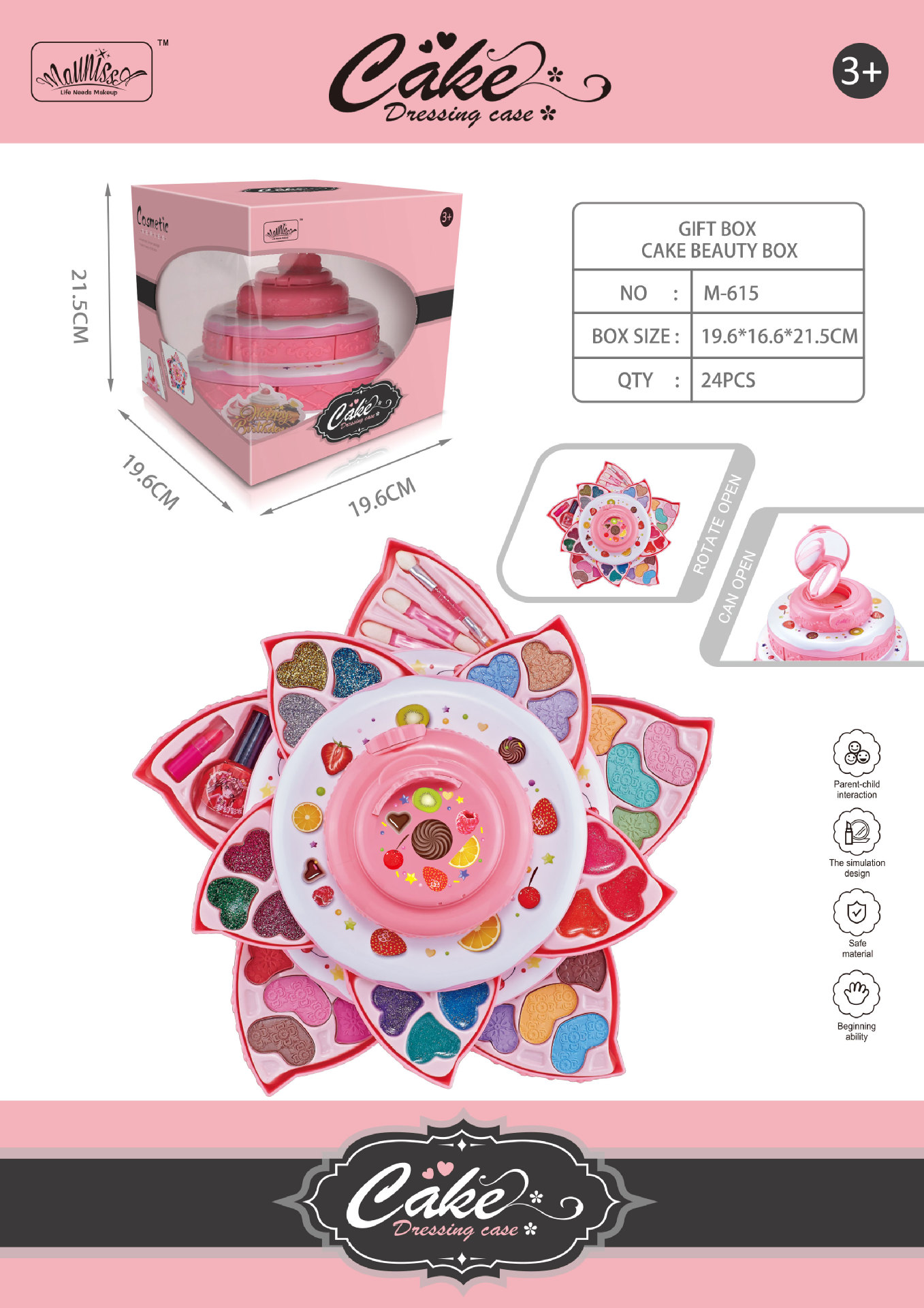 Conjunto de cosméticos transfronterizos para niñas y niños, maleta lavable, esmalte de uñas de simulación, juguetes de maquillaje para jugar a las casitas de princesa