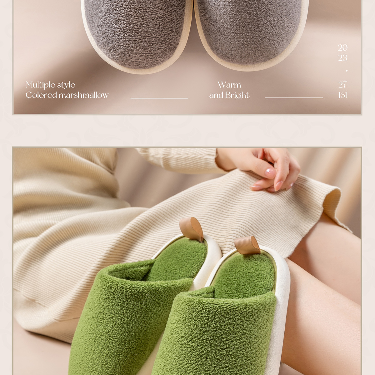 Unisex Casual Basic Solid Color Round Toe Cotton Slippers display picture 4