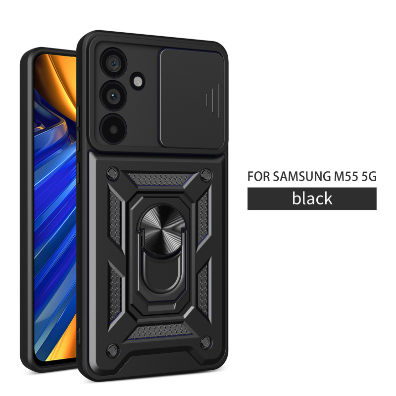Suitable for Samsung M56 Sliding Window Phone Case C55 Full Coverage M54 Ring Holder M23 Anti-Drop F23 Protective Case