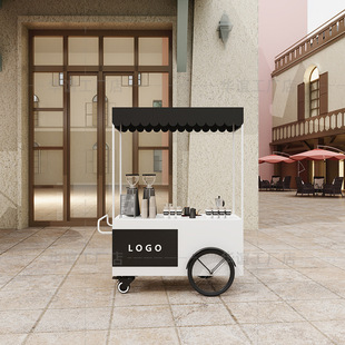 Stall trolley hand push commercial promotion car display stand Stall trolley float multifunctional mobile coffee cart