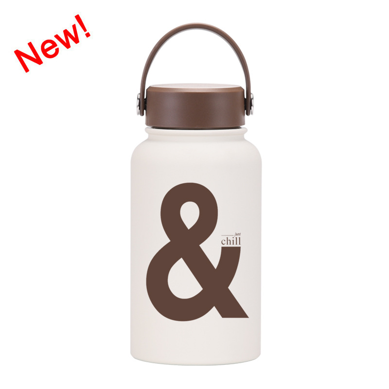 Nueva transfronteriza 650ml taza de vacío de boca ancha portátil de vacío niños estudiante deportes hervidor de agua de impresión al aire libre taza