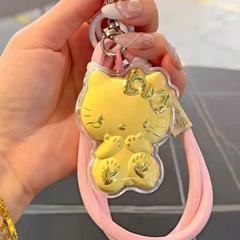 純金 20mg ハローキティキーホルダークリエイティブペンダント人気漫画卸売 KT 猫携帯電話ペンダント