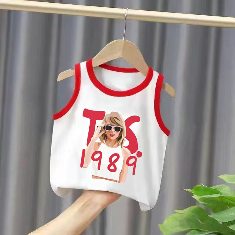 熱銷新品泰勒·斯威夫特Taylor Swift圖案童裝中大童圓領無袖背心