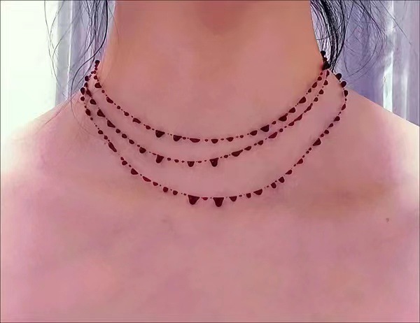 Pequeño Libro Rojo mismo estilo rojo gota de sangre pulsera hombres y mujeres moda creativa pulsera Cruz pulsera simple collar tobillos