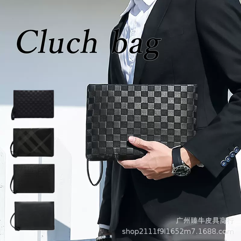 男士手拿包 商务手抓包 PU皮革压花手包男包大容量信封包厂家