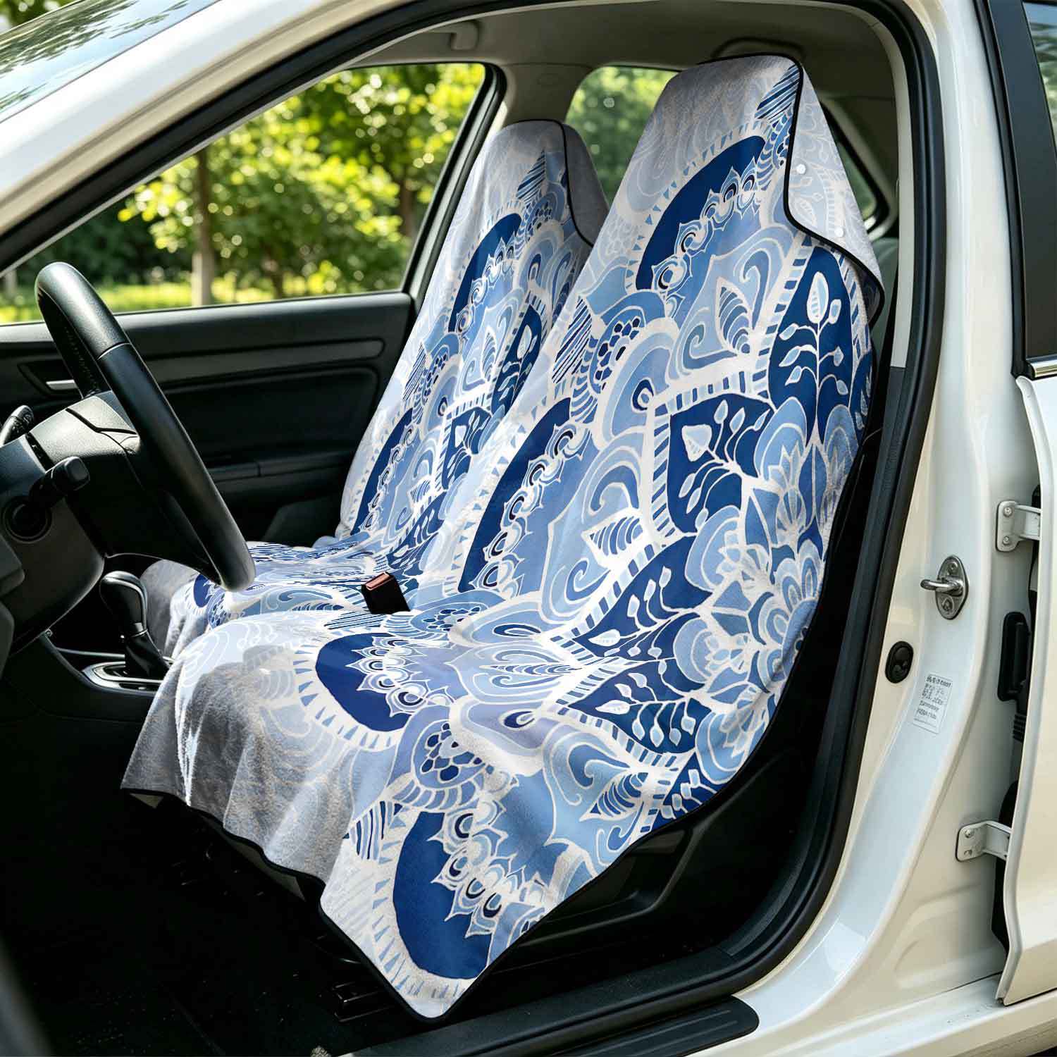 2-piece dual-use car seat cover, ultra-fine fiber, can be used as a beach towel, printed car protective seat cover 6