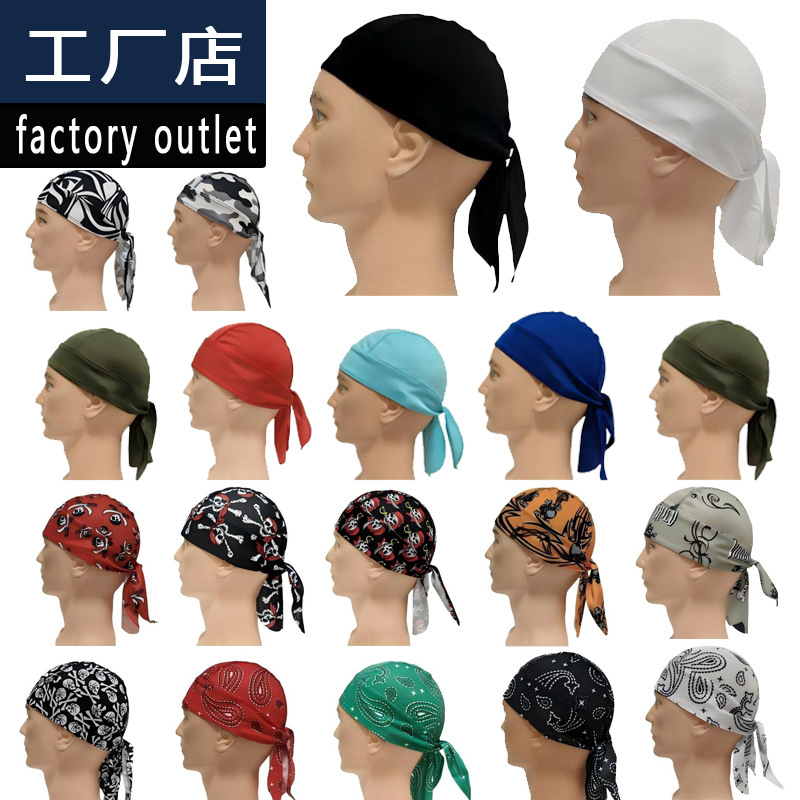 Cross-border cycling cap, summer sun protection, sweat-absorbing outdoor sports headscarf, mesh breathable pirate cap, quick-dry headgear in stock