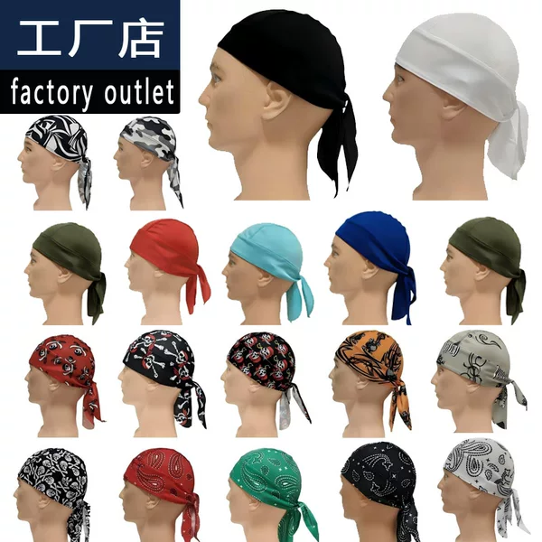 Cross-border cycling cap, summer sun protection, sweat-absorbing outdoor sports headscarf, mesh breathable pirate cap, quick-dry headgear in stock