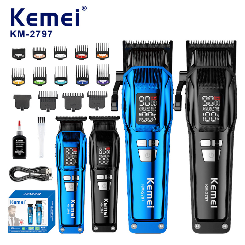 Kemei salón de peluquería especial corte de pelo eléctrico conjunto de cortador de pelo profesional afeitar tijeras eléctricas KM - 2797