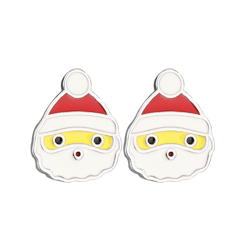 Navidad ancianos pendientes 925 plata esterlina diseño de nicho alto sentido 2023 nuevos pendientes Otoño e Invierno pendientes de Año Nuevo