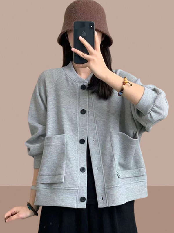 2025春秋季新款短外套女士开衫卫衣宽松大码棒球服休闲夹克女上衣|undefined