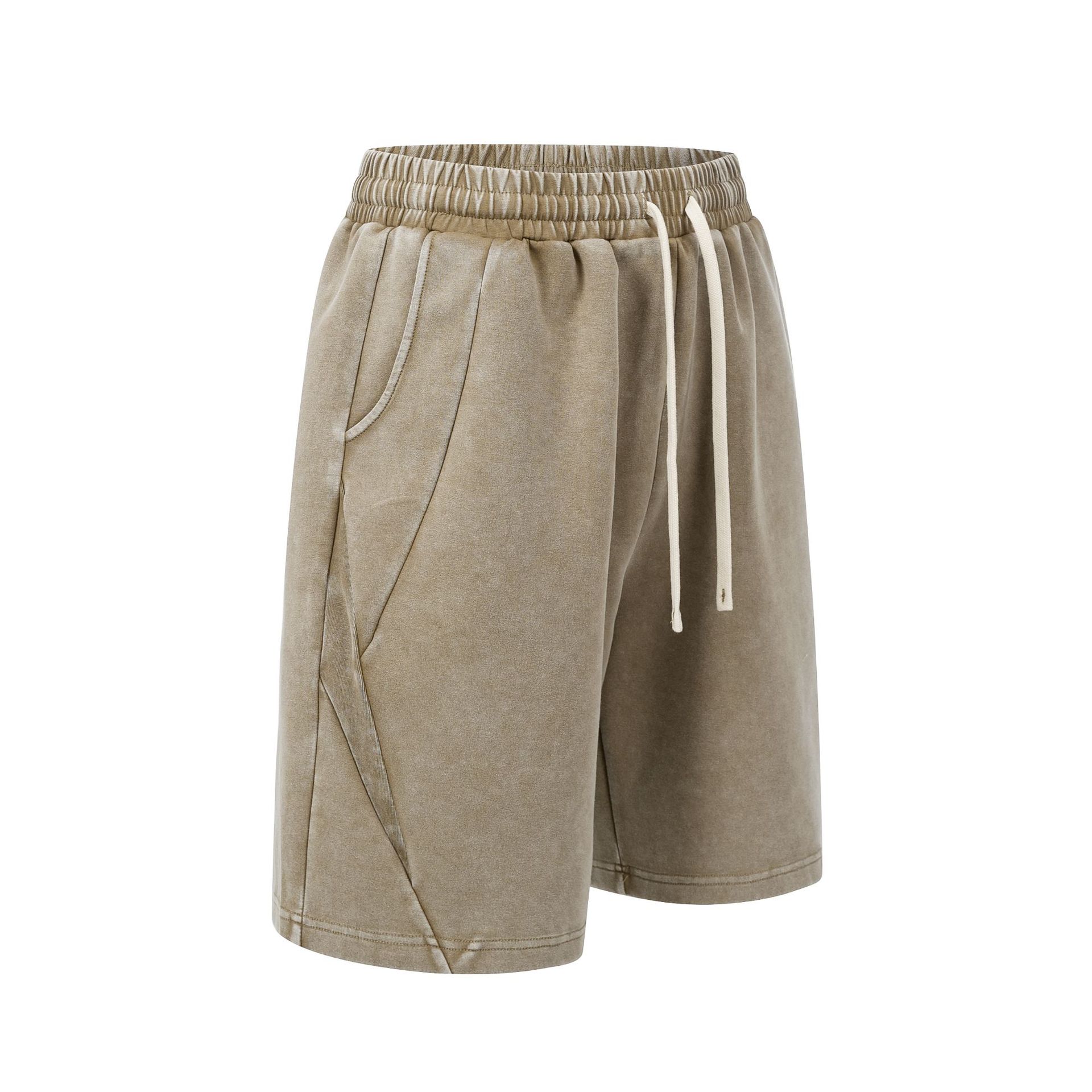 Chain tide hombre hace viejos pantalones cortos casuales de verano pesados pantalones cortos tiñidos lavados con agua pantalones cortos retro americanos pantalones cortos de hombre