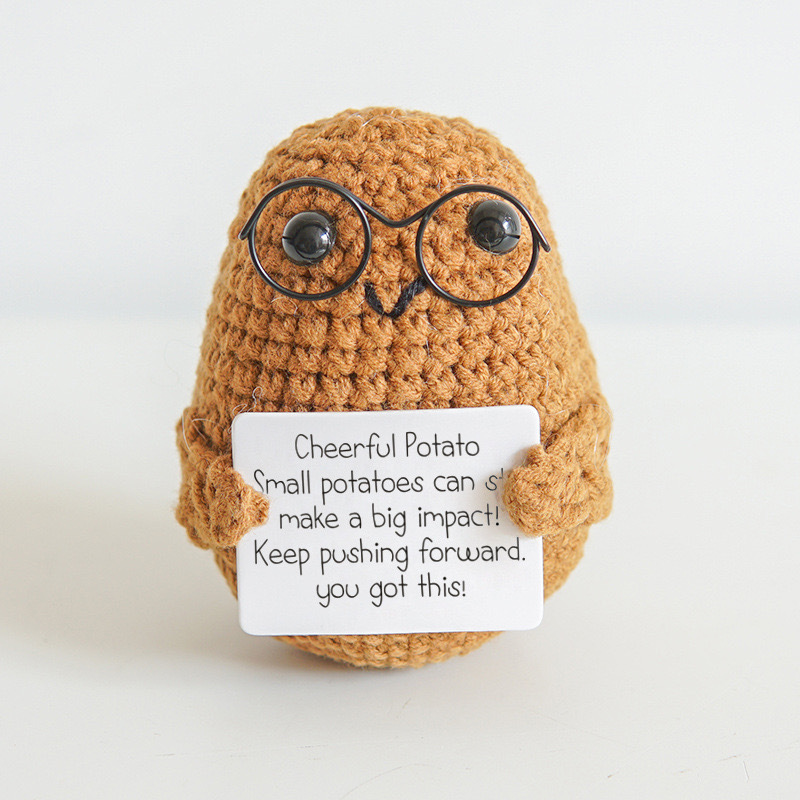 A Amazon positive potato knitted wool crocheted potato positive fun decompression knitting doll A Amazon positive potato knitted wool crocheted potato positive fun decompression knitting doll