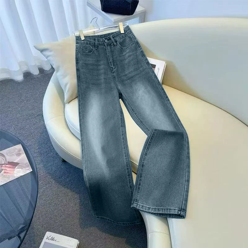 Высок-waist свободные прямые джинсы, облегающие брюки, стиль осень 2025 года, мультиразмерная посадка