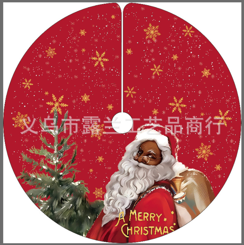 新しい国境を越えたクリスマスの木のスカートクリスマスの装飾品の漫画のプリントの木のスカートはクリスマスツリーの底のエプロンを並べます。|undefined