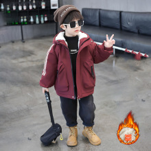 男童外套加绒加厚派克服冬装2025新款男孩小童棉服冬季儿童装上衣