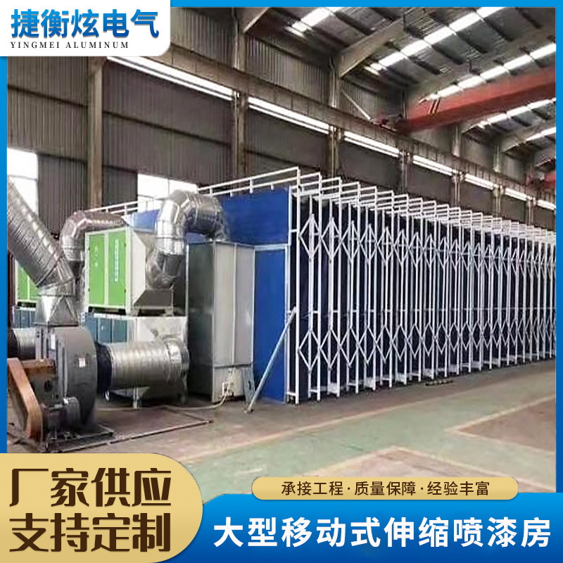 厂家定制电动折叠轨道式无尘打磨房环保晾干房移动式伸缩喷漆房