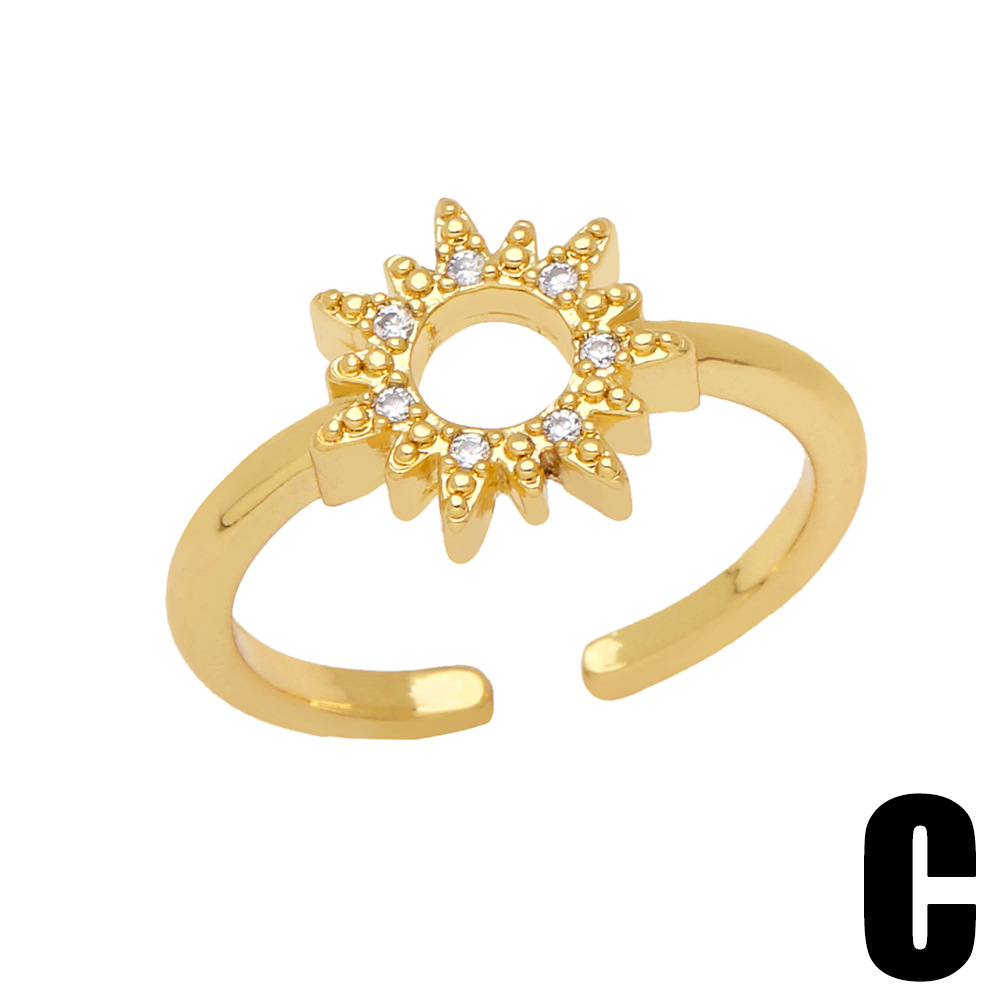 retro niche geometric circle open adjustable devilu0027s eye finger ring