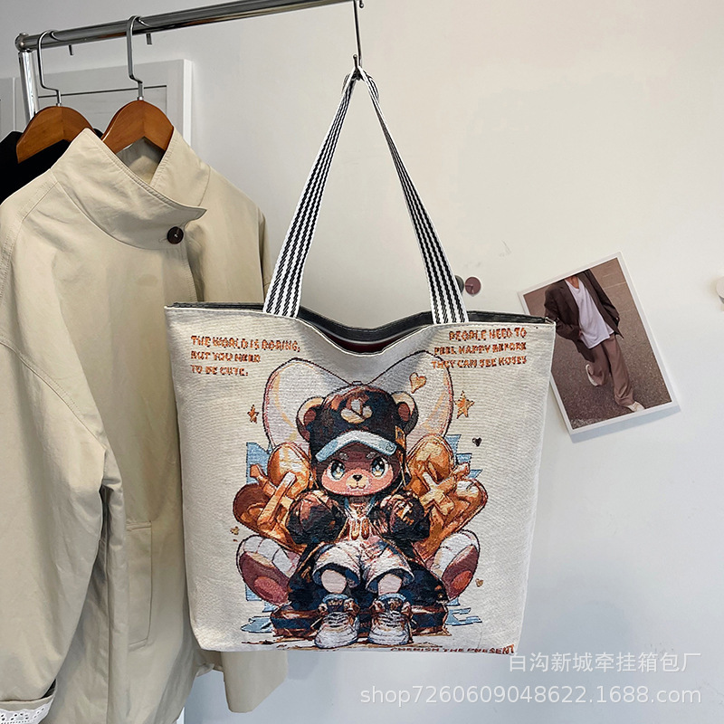 国风刺绣大容量女士单肩包手提托特包日常搭配厂家批发直播间福利|undefined
