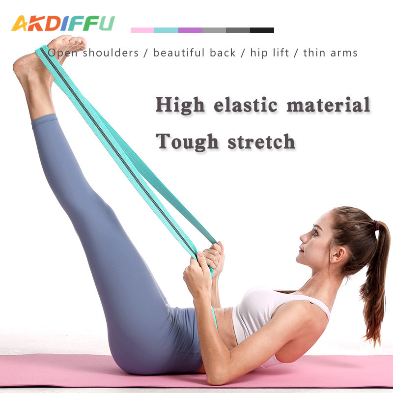 Yoga Fitness banda de tensión de las mujeres Fitness Pilates estiramiento banda elástica anillo de entrenamiento de fuerza de cadera banda de resistencia