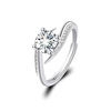 Fashionable classic adjustable wedding ring for beloved, light luxury style, one carat