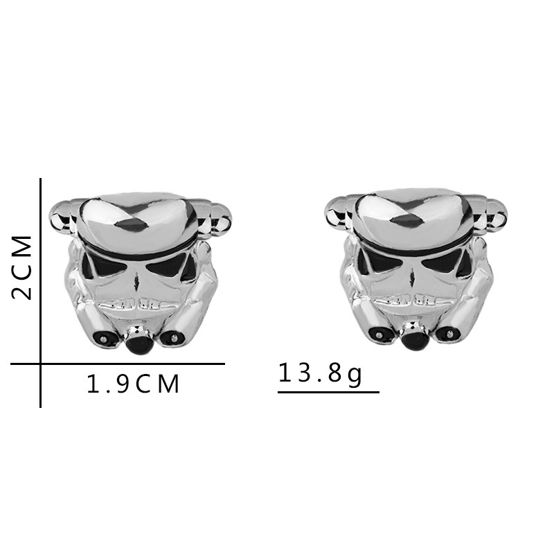 European Bottle Wine Glass Skull Father's Day Gift Pattern Shirt Cufflinks display picture 3