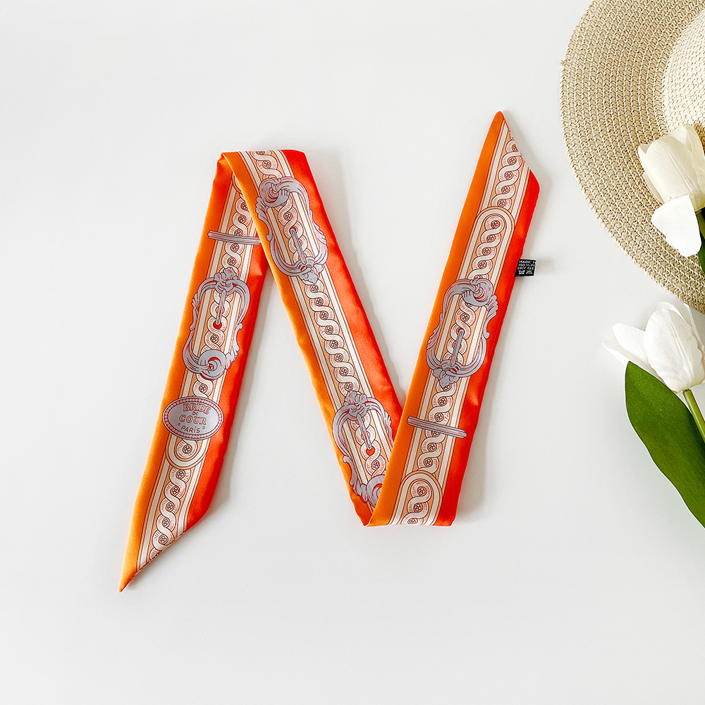 Women's Elegant Retro Printing Bag Satin Silk Scarf display picture 25