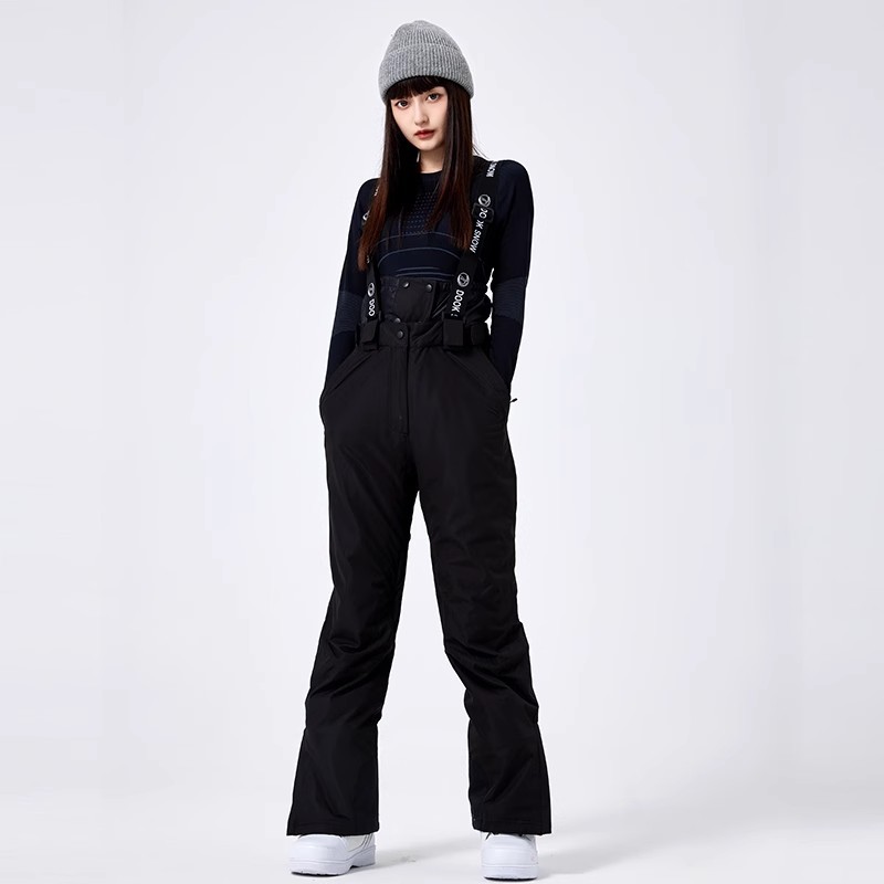 Ski Pants with Suspenders, Waterproof and Warm, for Women, Suitable for Both Single and Double Board Skiing, Slim Fit, Outdoor Snow Pants, Support Dropshipping, Customizable