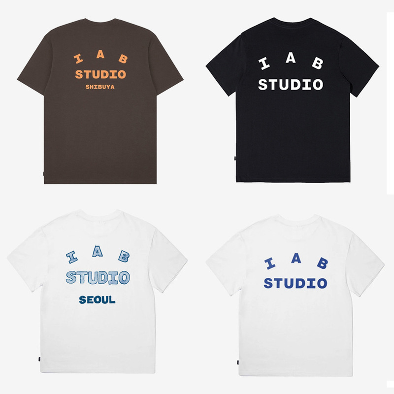 Iab Studio 26Ss Korean Trendy Brand Spring and Summer Unisex Short-Sleeved T-Shirt Pure Cotton Loose Couple Tops