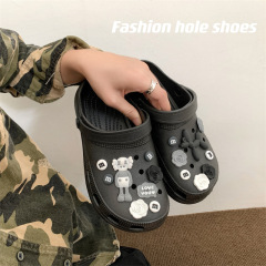 洞洞鞋女夏季外穿厚底時尚氣球狗卡通公仔熊松糕增高防滑沙灘2022