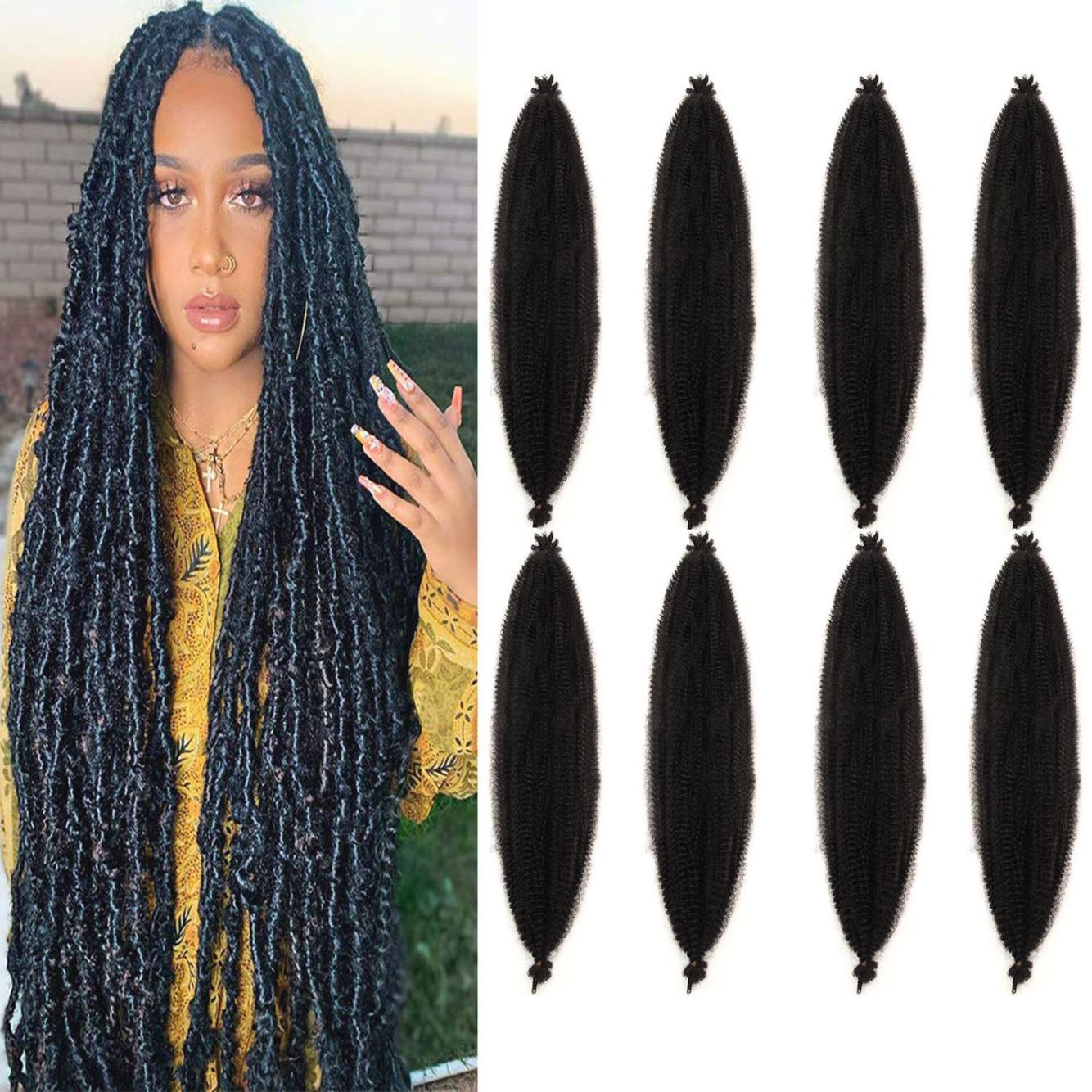 30 pulgadas Afro Curly Marley Jumbo Crochet Braid African Crochet Caterpillar