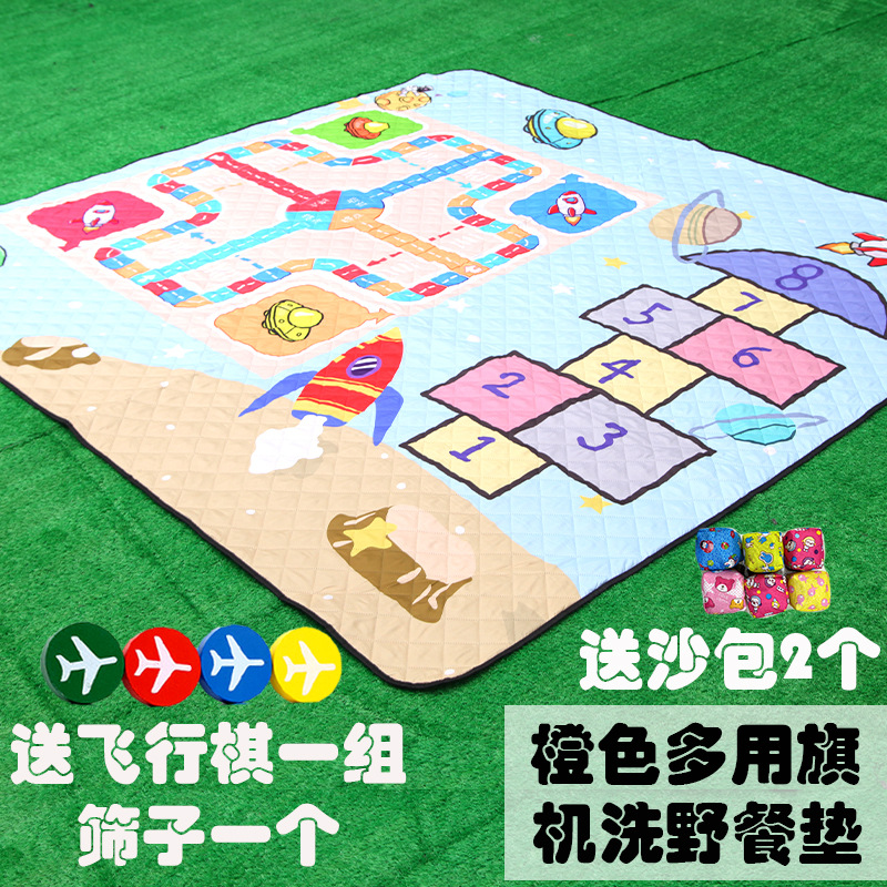 200X200cm 로켓 비행 체스 피크닉 매트-옥스포드 천베이스-휴대용