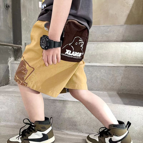 Children's Summer Outerwear 2024 New Japanese Style Pure Cotton Five-Button Business Trousers Thin Model for Middle and Small Children Baby Stylish