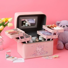 Ins-style super hot makeup bag, portable travel large capacity, girl heart cute shoulder bag, Japanese Korean multi-functional