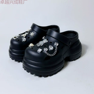 时尚松糕底洞洞鞋夏天外穿增高厚底潮流沙滩凉拖鞋配饰超厚底凉鞋