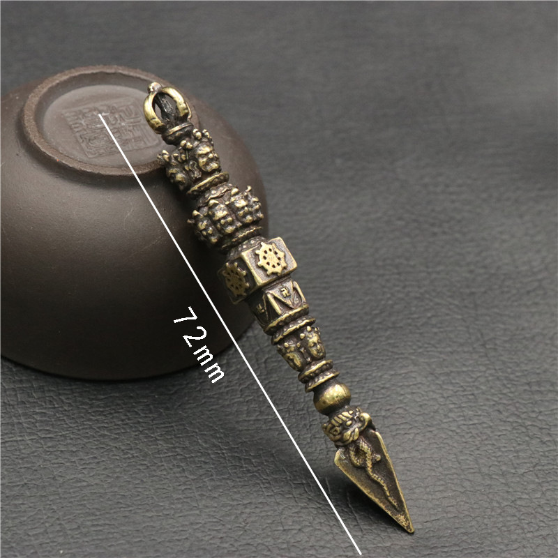 做旧黄铜金刚降魔杵手把件西藏宗教法器古玩铜器挂件地摊货源-阿里巴巴