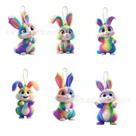 跨境新品亚克力花旦复活节可爱兔子挂件车载挂件圣诞节感恩节装饰