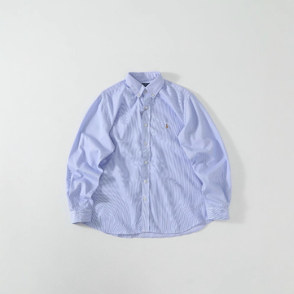 Camicia oxford uomo a maniche lunghe a quadri con ricamo cotone_voghion.com
