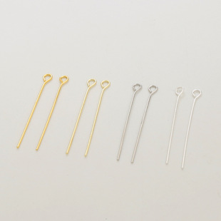 14K18K gold color retaining gold accessories 9-word needle beaded needle round head t needle DIY earrings Jewelry pendant material